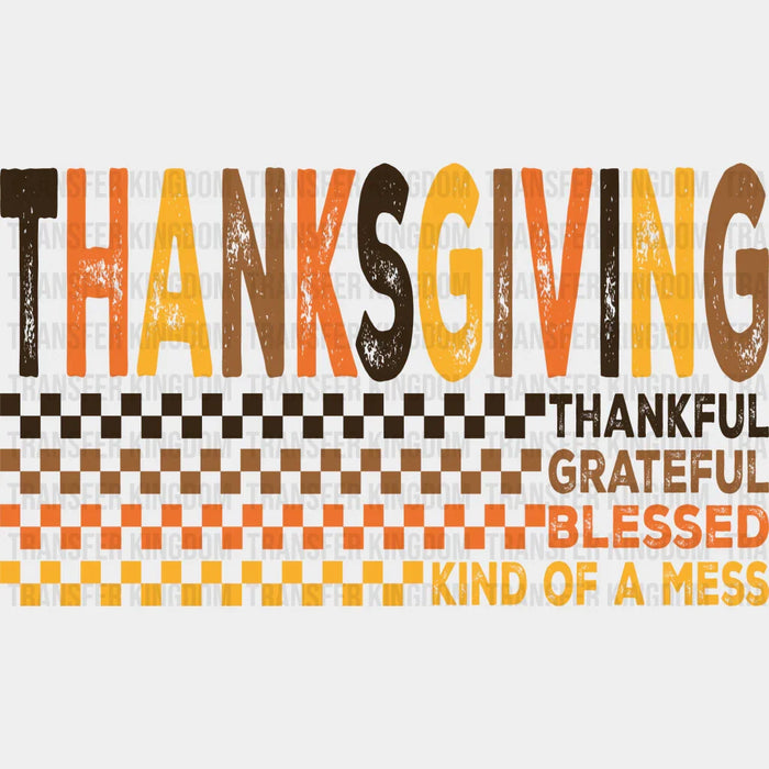 Thanksgiving Checkered - Thanksgiving DTF Transfer
