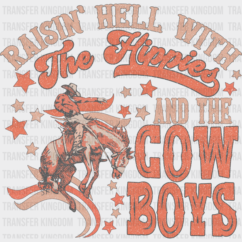 The Hippies And Cowboys Design - Western Dtf Transfers