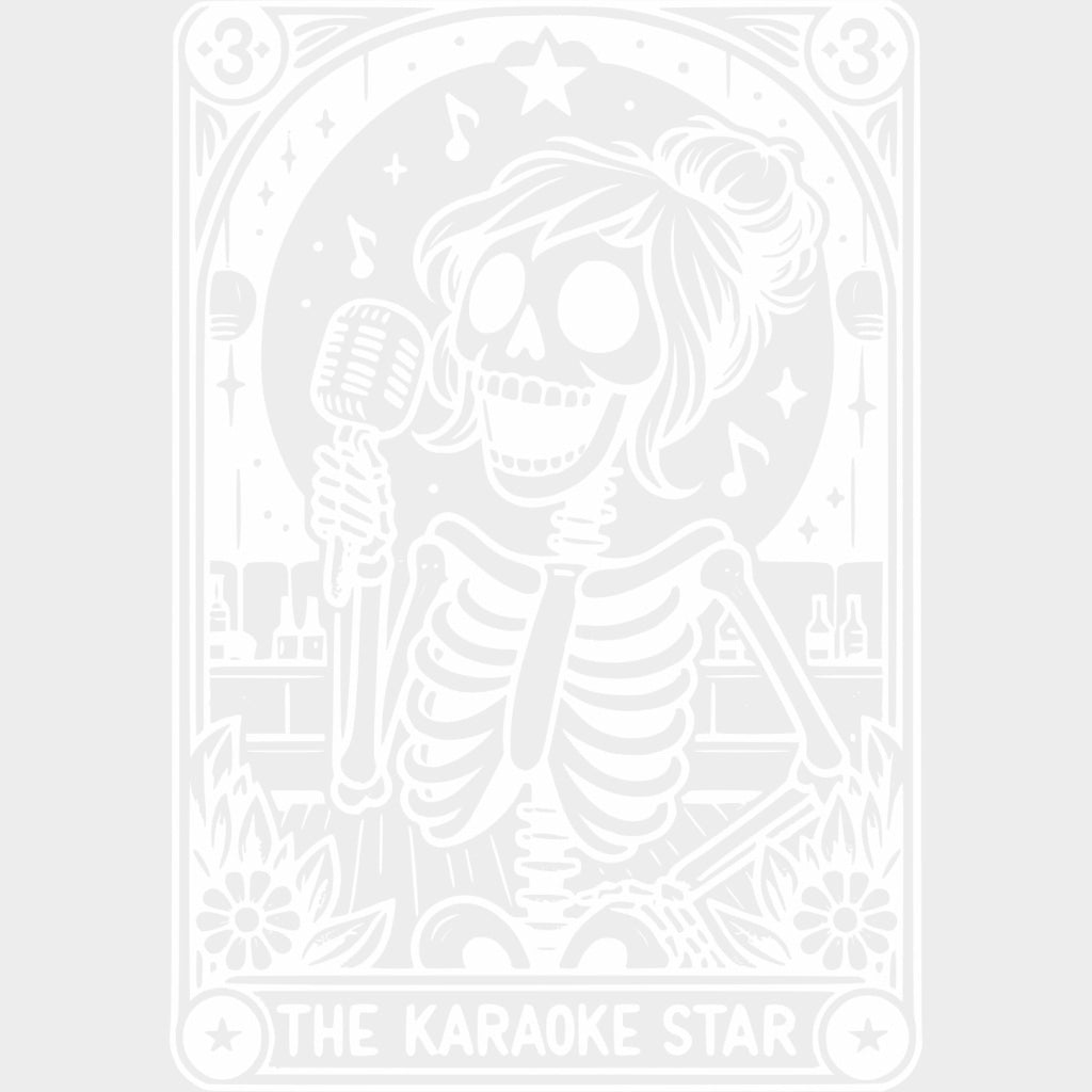 The Karaoke Star Tarot Card - Singing DTF Transfers Adult Unisex - S & M (10’’) / Light Color Design (See Imaging)