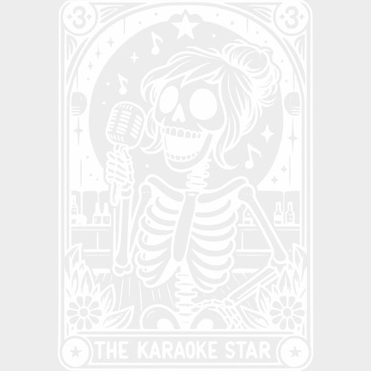 The Karaoke Star Tarot Card - Singing DTF Transfers Adult Unisex - S & M (10’’) / Light Color Design (See Imaging)