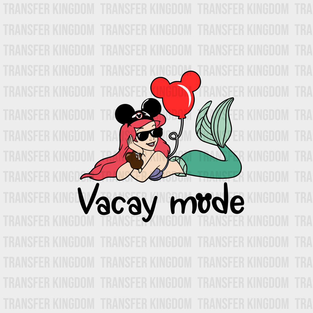 The Little Mermaid Ariael Vacay Mode Design - Dtf Heat Transfer Unisex S & M ( 10 )