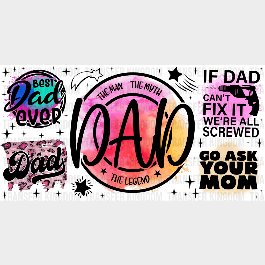 The Man Myth Legend - Dad Cup Wrap Uv Sticker Permanent Dtf Decal