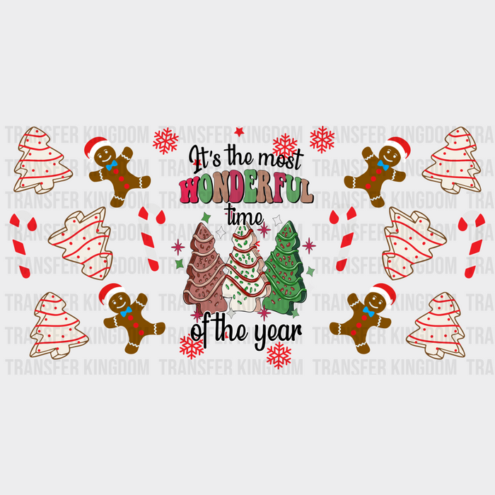 The Most Wonderful Time - Christmas Cup Wrap UV Sticker Permanent UV DTF Decal
