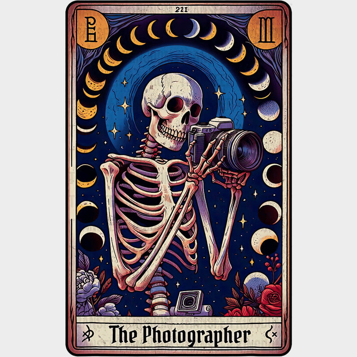 The Photographer Skeleton, Tarot Card - Photography DTF Transfers