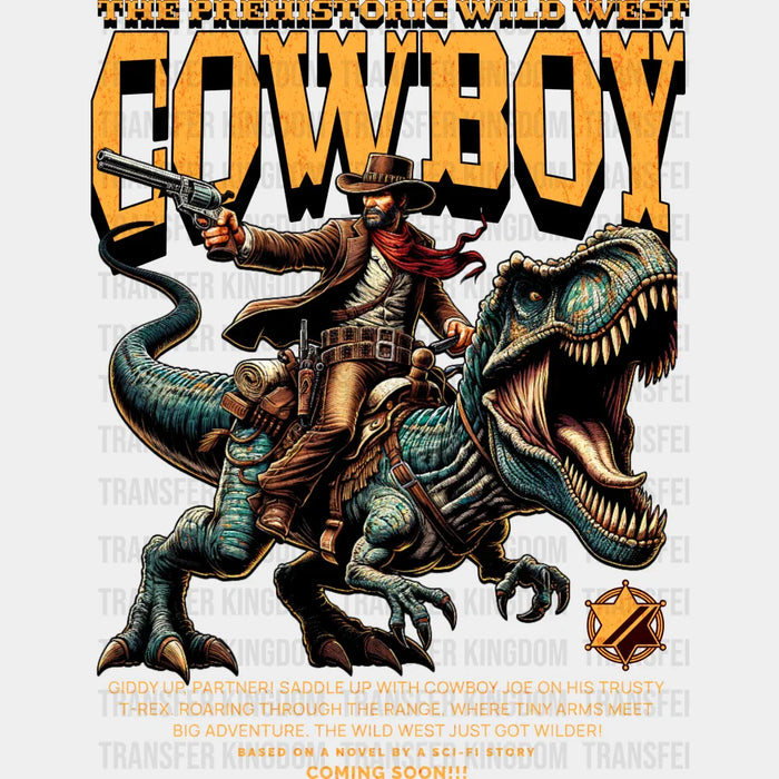 The Prehistoric Wild West Cowboy Design - Rodeo DTF Transfers