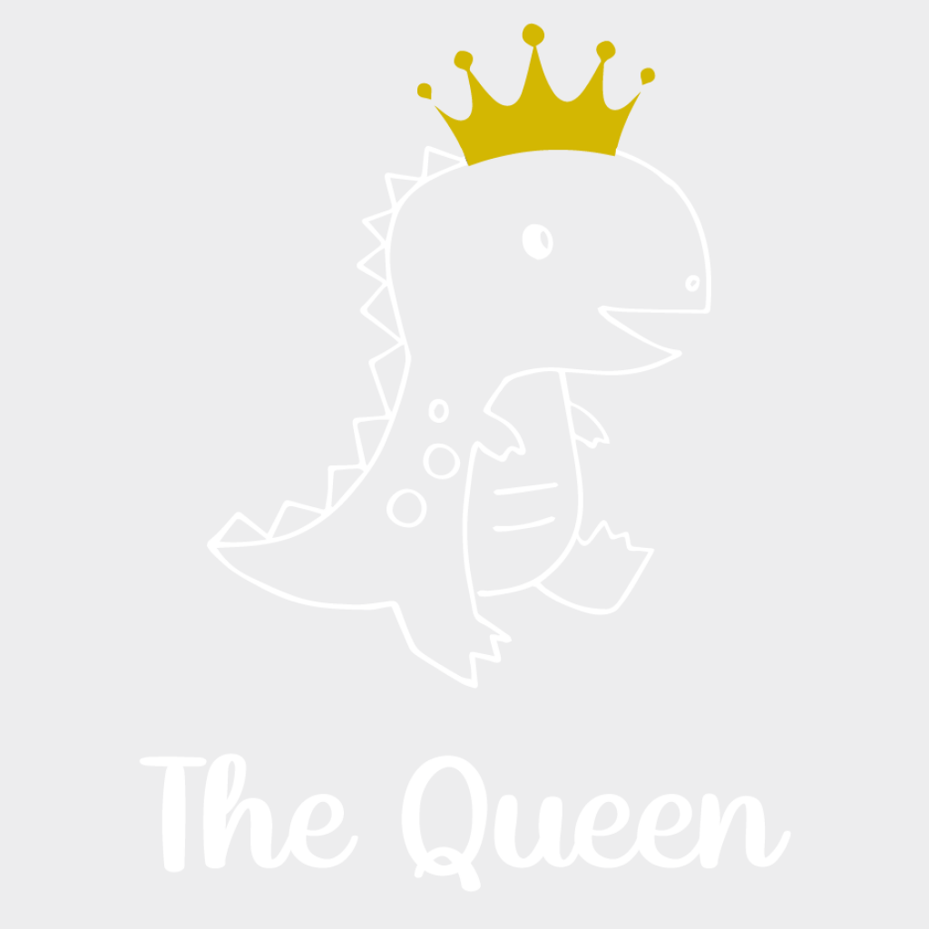 The Queen Dinosaur - Matching Couple Design Dtf Heat Transfer