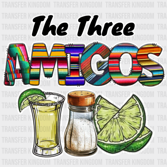 The Three Amigos Tequila Salt Lime - Cinco De Mayo Dtf Heat Transfer Unisex S & M (10’) / Light