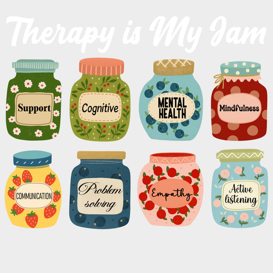 Therapy Is My Jam - Therapist DTF Transfers transfer-kingdom Light Color Design (See Imaging)