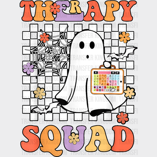 Therapy Squad Halloween Design - Therapist Dtf Heat Transfer Unisex S & M (10’’) / Dark Color