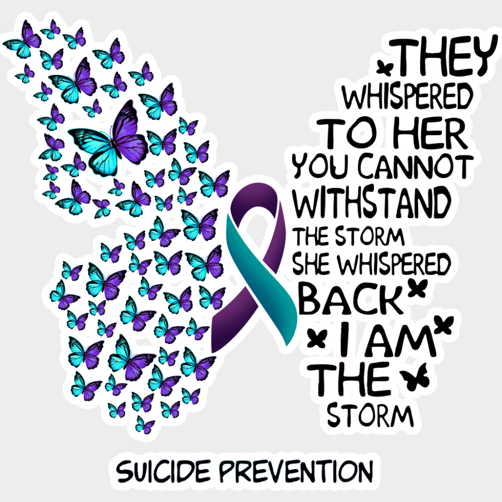 They Whispered To Her - Suicide Awareness DTF Transfer Adult Unisex - S & M (10’’) / Light Color Design (See Imaging)