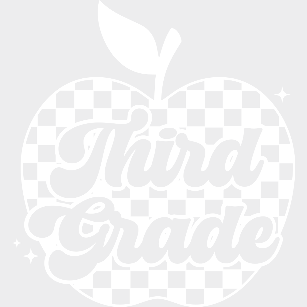 Third Grade B&W - Back To School DTF Transfer Adult Unisex - S & M (10’’) / Light Color Design (See Imaging)