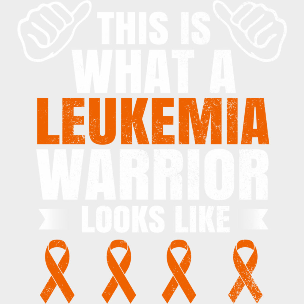 This Is What A Leukemia Warrior Looks Like - Leukemia DTF Transfers Adult Unisex - S & M (10’’) / Light Color Design