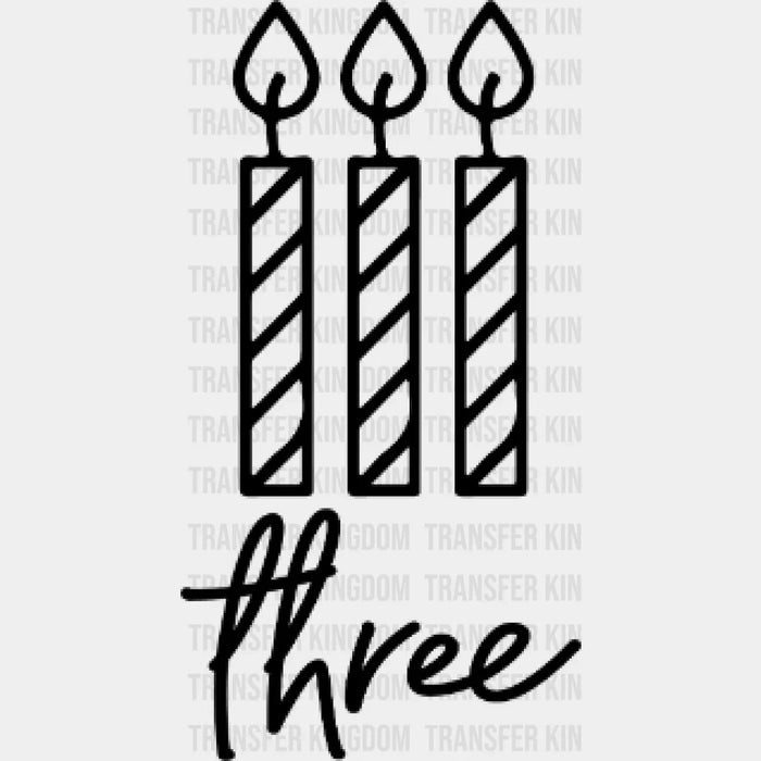 Three Candle 3th Birthday  - Birthday Girl - Baby girl gift Youth Design - DTF heat transfer