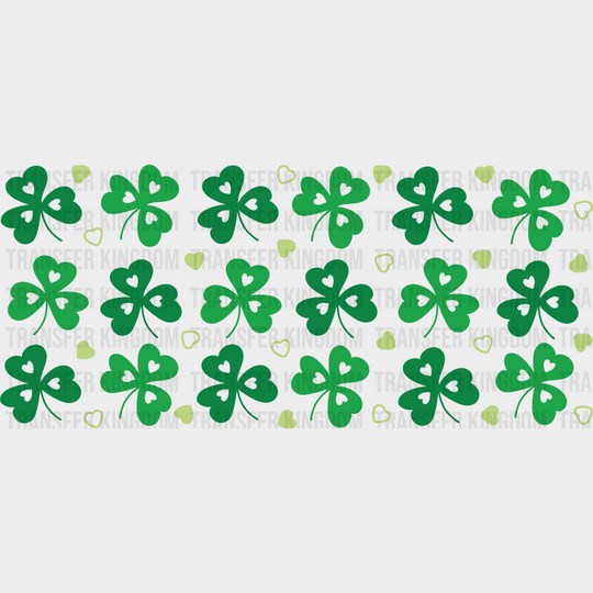 Three Leaf Clover Heart - St Patrick Cup Wrap Uv Sticker Permanent Dtf Decal