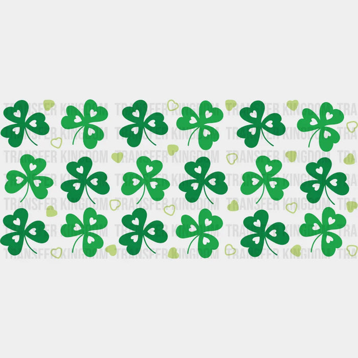 Three Leaf Clover Heart - St Patrick Cup Wrap UV Sticker Permanent UV DTF Decal