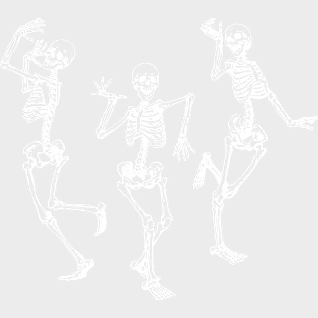 Three Skeletons Dancing - Skeleton DTF Transfers transfer-kingdom Light Color Design (See Imaging)