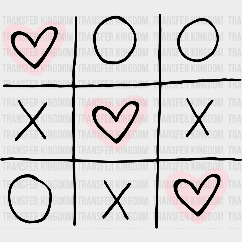 Tic Tac Toe Valentines Day Design - Dtf Heat Transfer