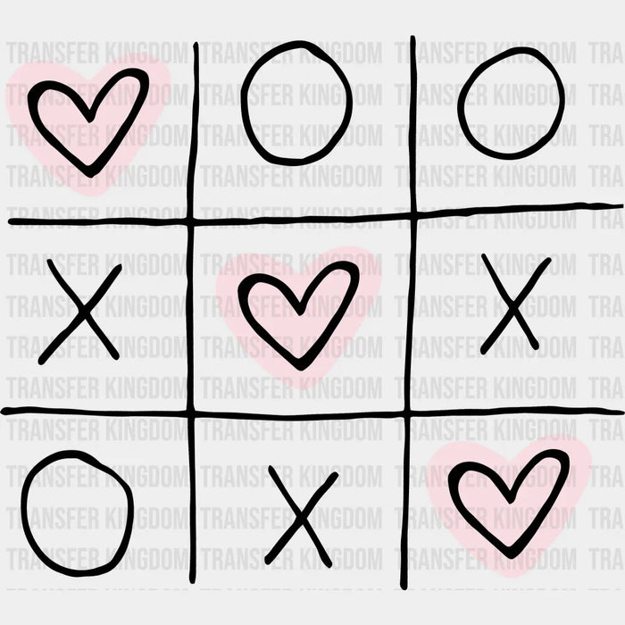 Tic Tac Toe Valentine's Day Design - DTF heat transfer