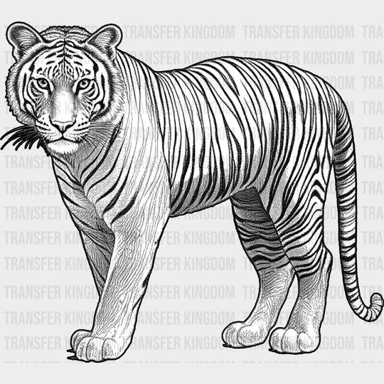Tiger B&W - Animals DTF Transfers - Adult Unisex - S & M (10’’) / Dark Color Design (See Imaging)