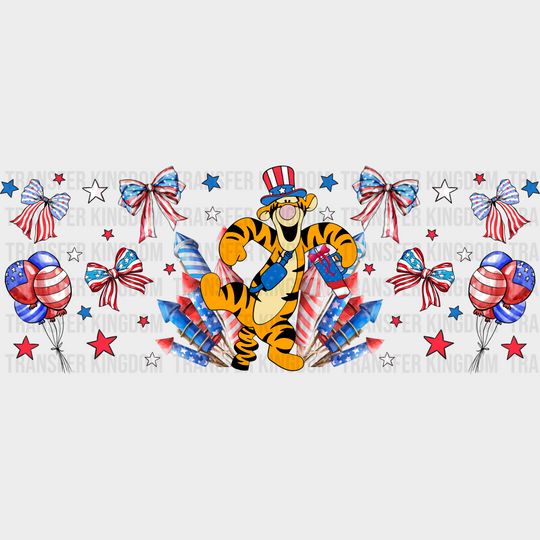 Tigger Fireworks Design - 4Th Of July Cup Wrap Uv Sticker Permanent Dtf Decal