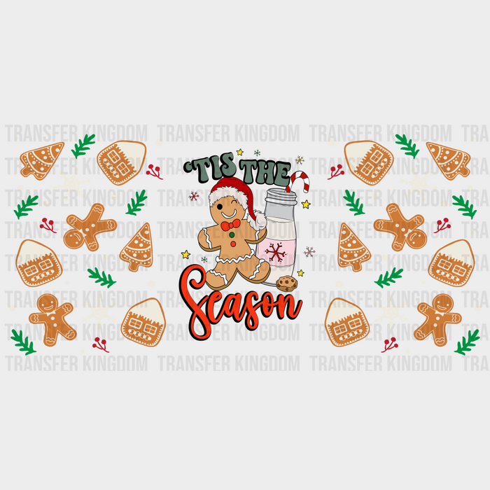 Tis The Season Cookie Design - Christmas Cup Wrap UV Sticker Permanent UV DTF Decal