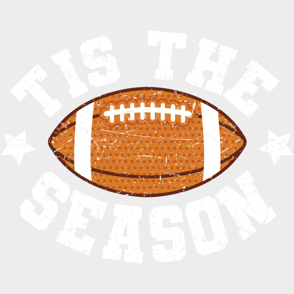 Tis The Season Football Football DTF Transfer Adult Unisex S & M (10’’) / Light Color Design (See Imaging)