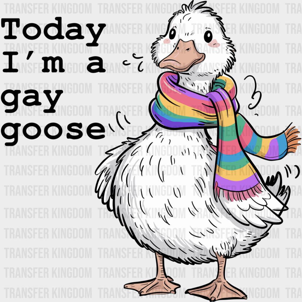 Today I’m A Gay Goose - Gay DTF Transfer Adult Unisex - S & M (10’’) / Dark Color Design (See Imaging)