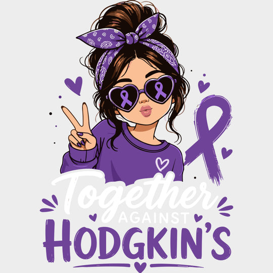 Together Against Hodgkin’s - Hodgkin’s Lymphoma Cancer DTF Transfers - Adult Unisex - S & M (10’’) / Light Color Design