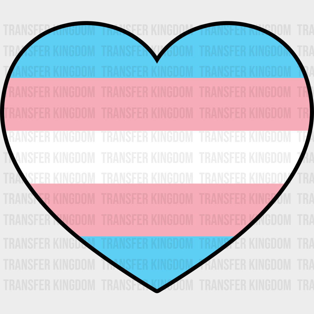 Transgender Flag Heart - Transgender DTF Transfers transfer-kingdom Dark Color Design (See Imaging)