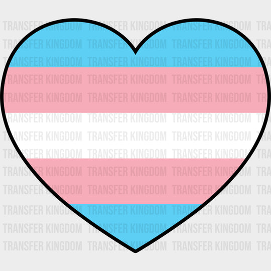Transgender Flag Heart - Transgender DTF Transfers transfer-kingdom Dark Color Design (See Imaging)