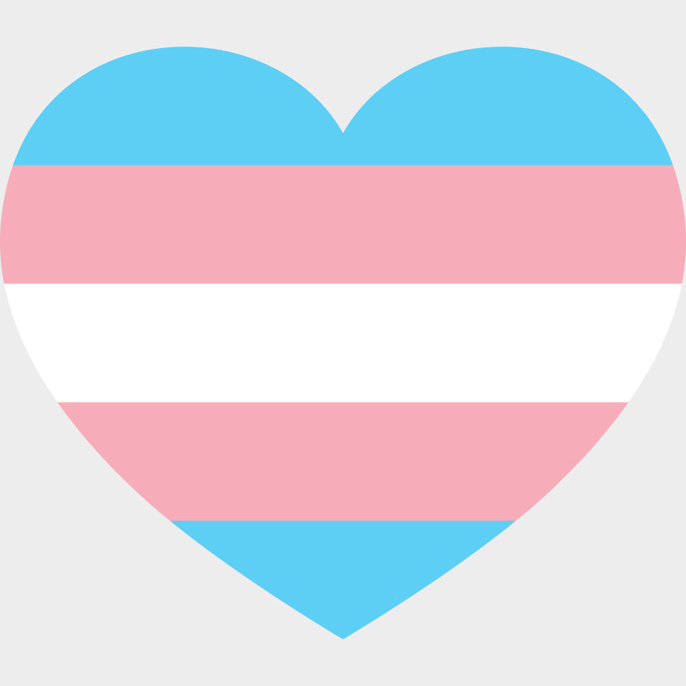 Transgender Flag Heart - Transgender DTF Transfers transfer-kingdom Light Color Design (See Imaging)