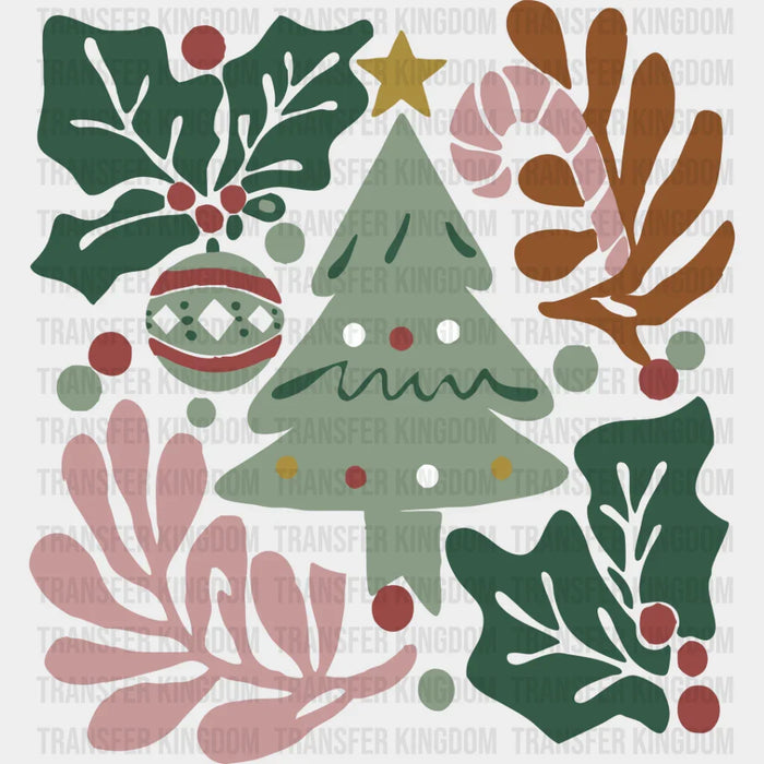 Tree And Leafs - Christmas DTF Transfer
