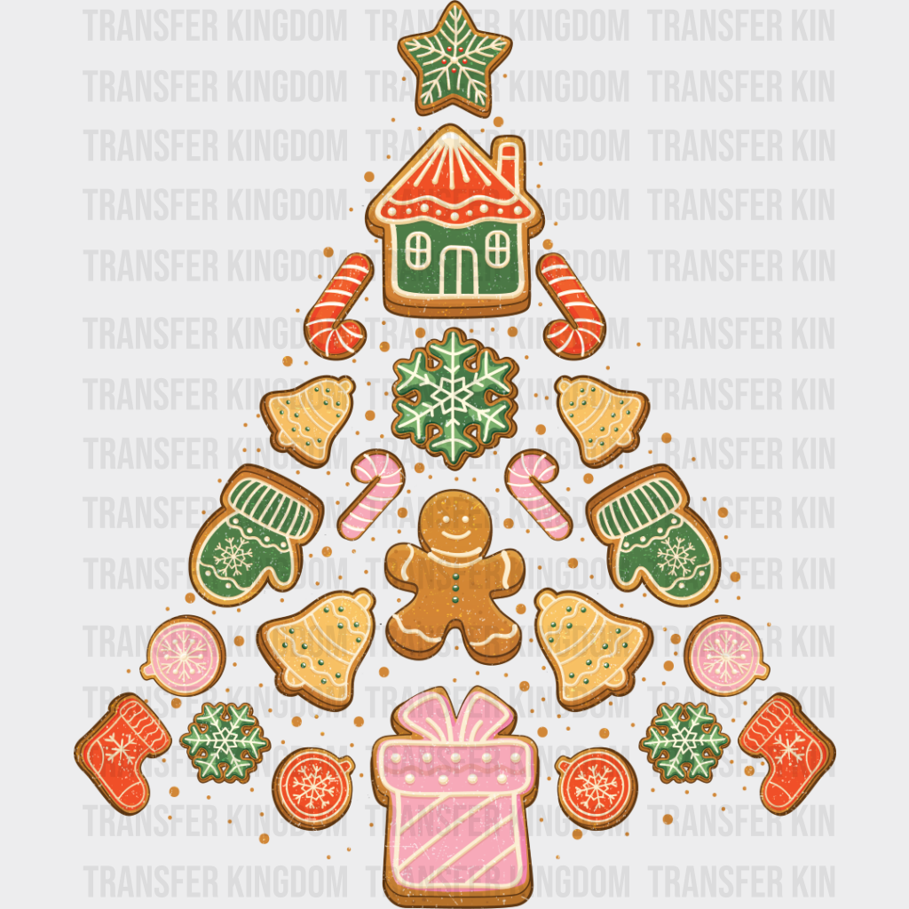 Tree Outline Design - Christmas Dtf Transfer