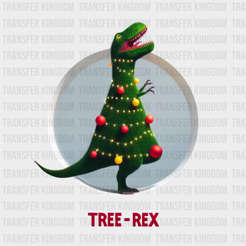 Tree-Rex T-Rex Christmas Design - Dtf Heat Transfer