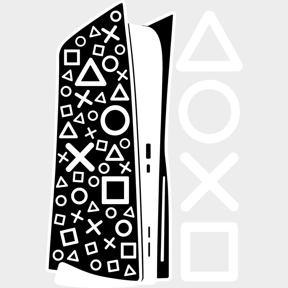 Triangle Circle Cross Square - Video Games DTF Transfers - Adult Unisex - S & M (10’’) / Light Color Design (See