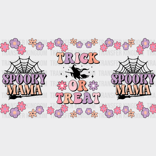 Trick Or Treat Flowers - Halloween Cup Wrap Uv Sticker Permanent Dtf Decal