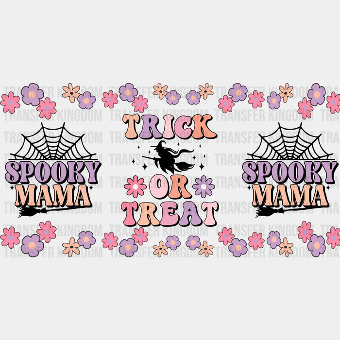 Trick Or Treat Flowers - Halloween Cup Wrap UV Sticker Permanent UV DTF Decal