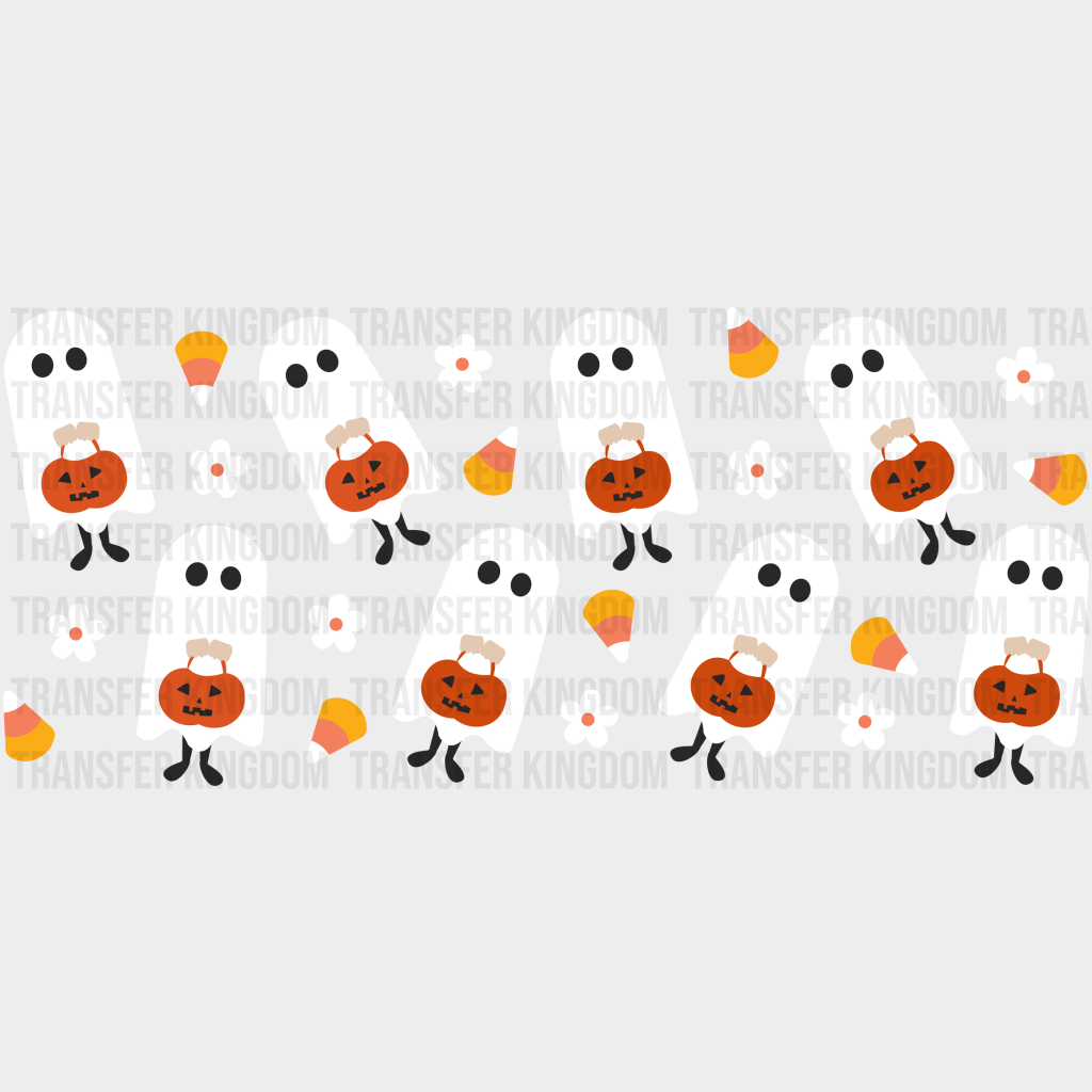 Trick Or Treat Ghosts Halloween Uv Dtf Transfer Cup Wrap Sticker