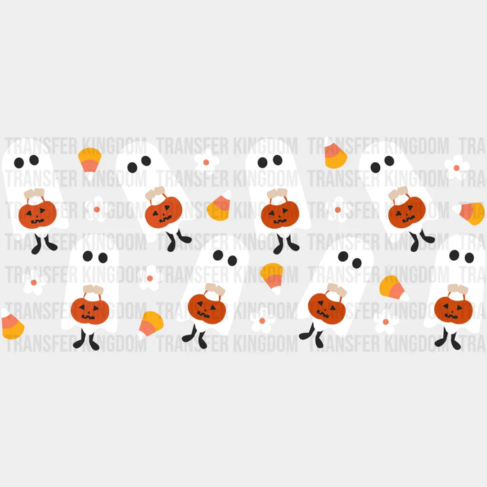 Trick Or Treat Ghosts Halloween UV DTF Transfer Cup Wrap UV DTF Sticker
