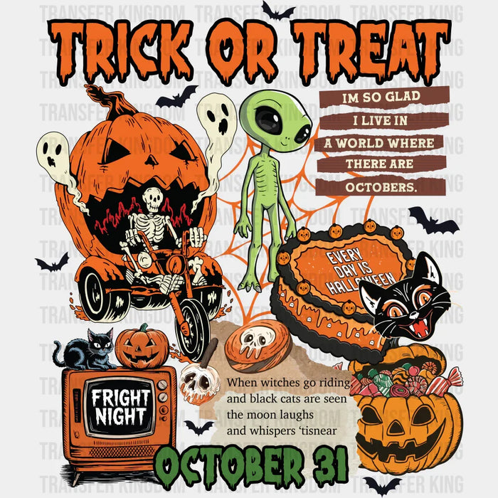 Trick Or Treat October 31 - Halloween DTF Transfer