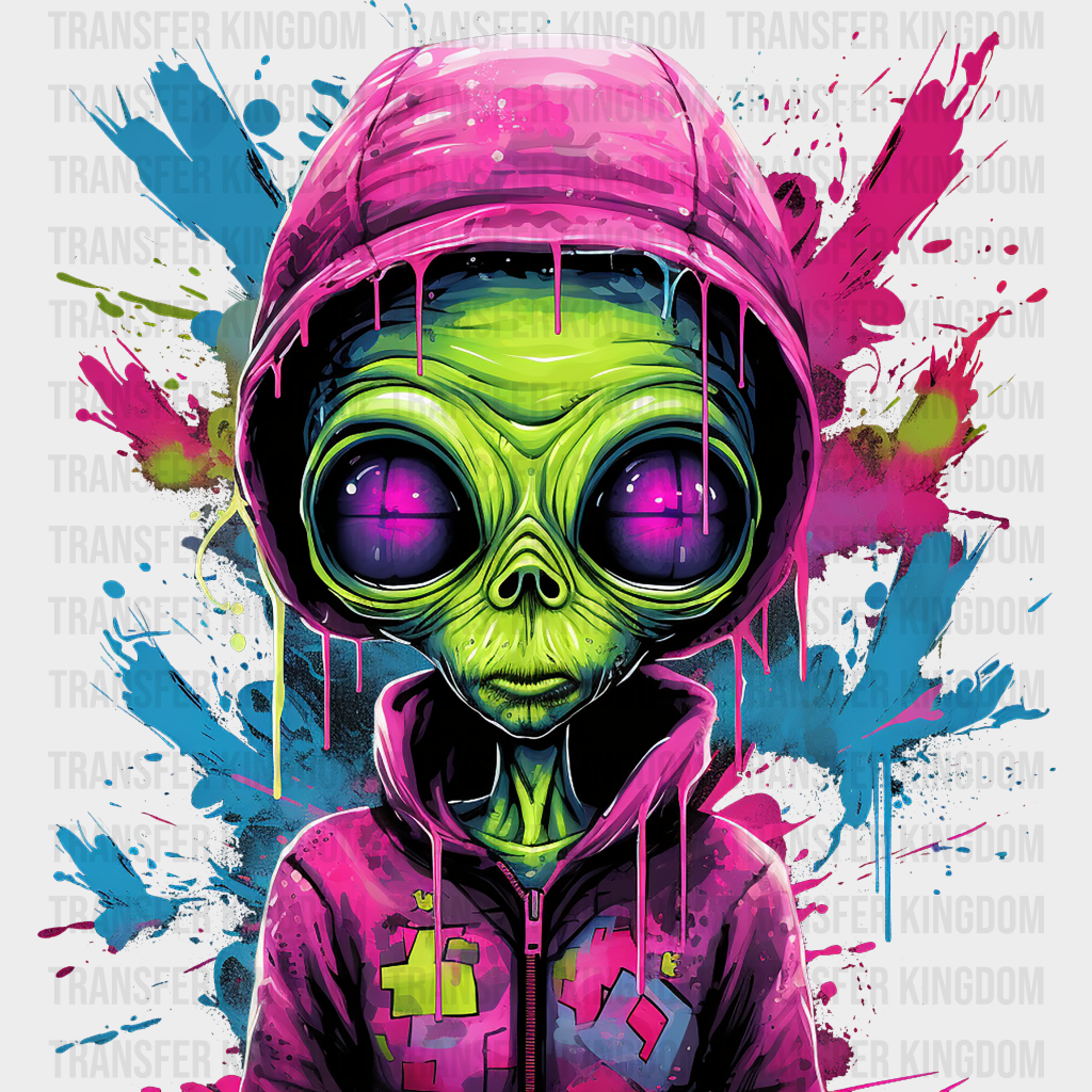 Trippy Alien Design - Dtf Heat Transfer