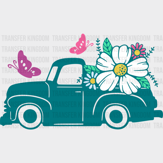 Truck With Flowers - Spring DTF Transfer