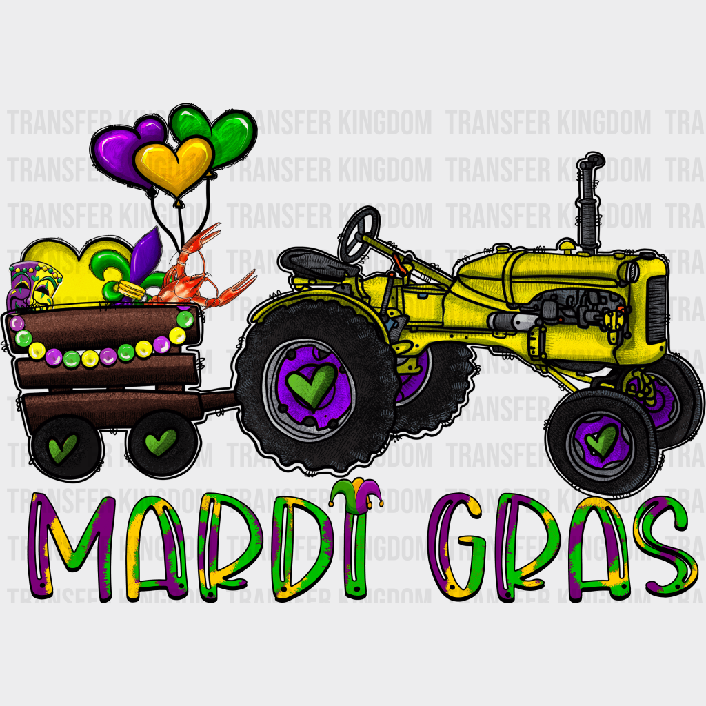 Trucktor Mardi Gras Design- Dtf Heat Transfer