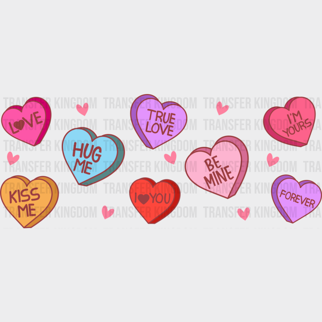 True Love Hearts - Valentine’s Day Cup Wrap UV Sticker Permanent UV DTF Decal UVDTF