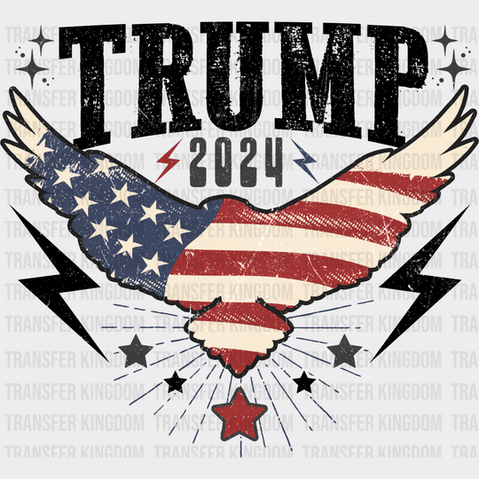 Trump 2024 Eagle Us Flag Election Dtf Transfer Unisex - S & M (10’) / Dark Color Design See Imaging