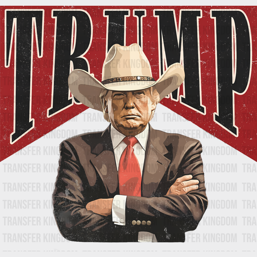 Trump Cowboy Hat Design - Theme Dtf Transfer Unisex S & M (10’’) / Dark Color See Imaging