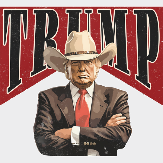 Trump Cowboy Hat Design - Theme Dtf Transfer Unisex S & M (10’’) / Light Color See Imaging