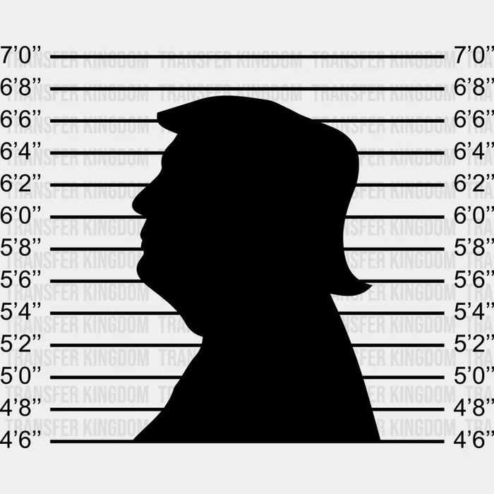 Trump Mug Shot Silhouette Election DTF Transfer