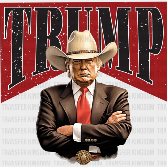 Trump Red Cowboy Design - Dtf Transfer Unisex S & M (10’’) / Dark Color See Imaging