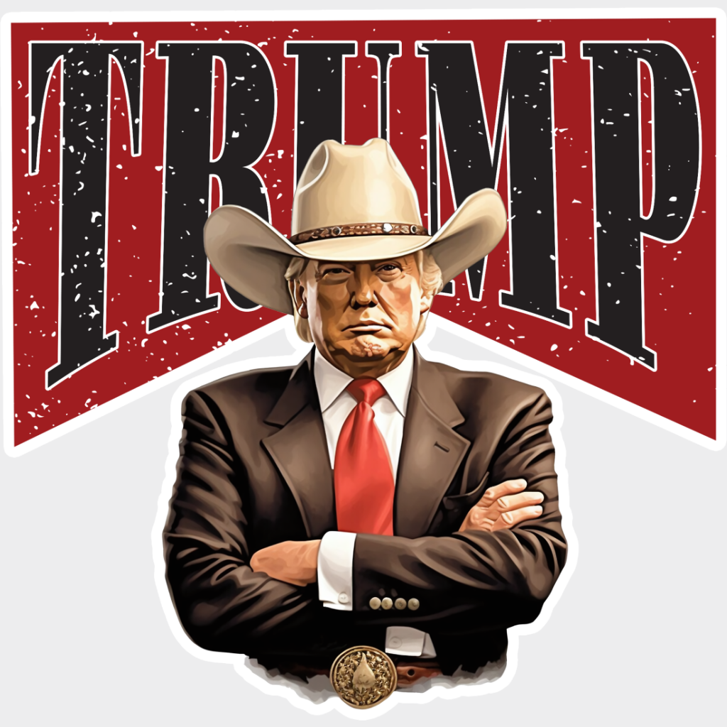 Trump Red Cowboy Design - Dtf Transfer Unisex S & M (10’’) / Light Color See Imaging